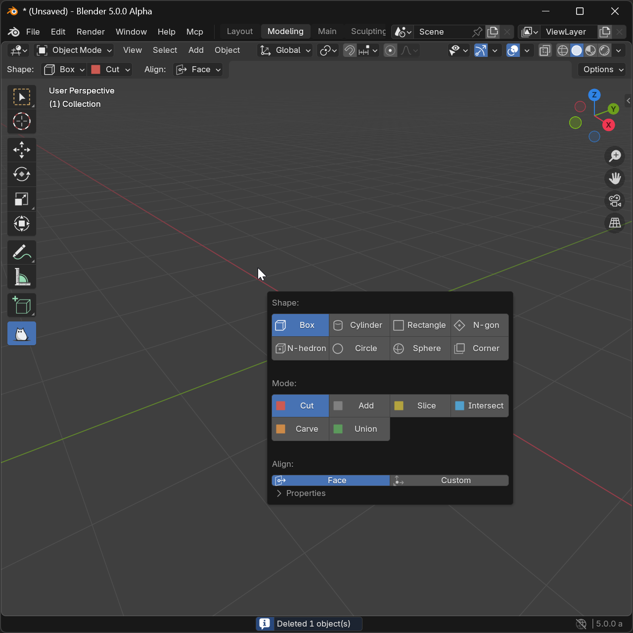 Tool menu